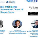 A banner image of AI Document Automation webinars speakers